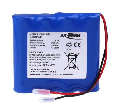 Ansmann Industrial 4S1P 14.54V 3500mAh High Capacity Rechargeable Li-ion Battery Pack