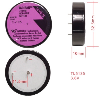 TL5135 Tadiran wafer cell 3.6v