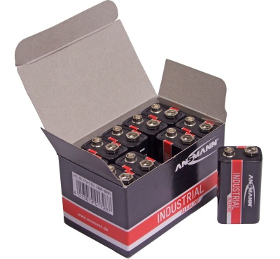 Ansmann Industrial Alkaline 9v / PP3  Batteries Box 10