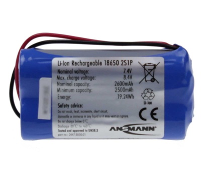 Ansmann Industrial 2S1P 7.4V 2600mAh Rechargeable Li-ion Battery Pack