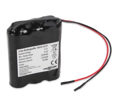 Ansmann Industrial 3S1P 11.1V 2600mAh Rechargeable Li-ion Battery Pack