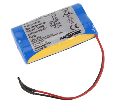 Ansmann Industrial 1S2P 3.7V 5200mAh Rechargeable Li-ion Battery Pack