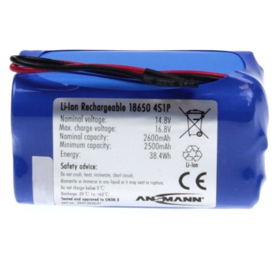 Ansmann Industrial 4S1P 14.8V 2600mAh Block Rechargeable Li-ion Battery Pack