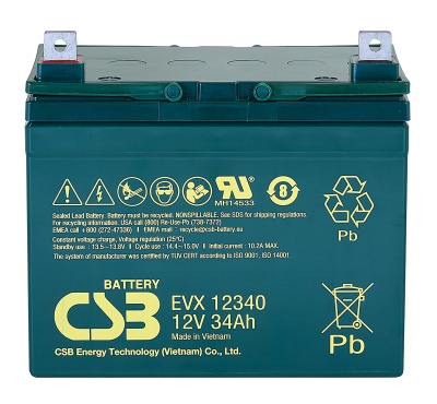 CSB EVX12340 12V 34Ah Cyclic Lead Acid Battery