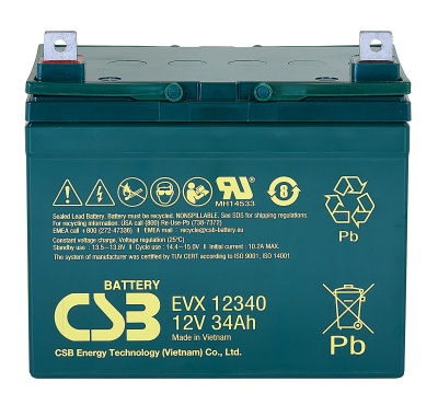 CSB EVX12340 12V 34Ah Cyclic Lead Acid Battery
