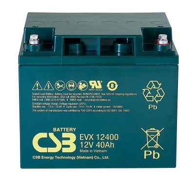 CSB EVX12400 12V 40Ah Cyclic Lead Acid Battery