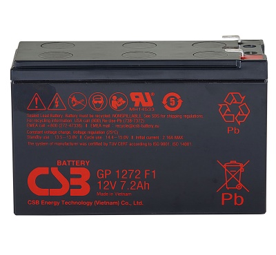 CSB GP1272 F1 12V 7.2Ah Lead Acid Battery