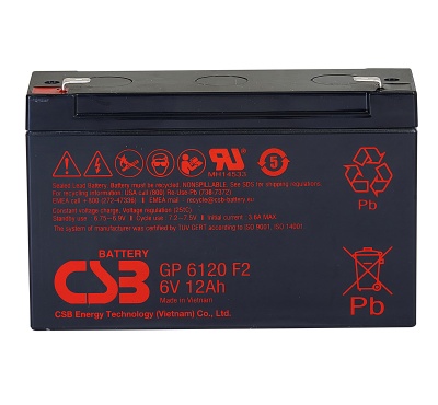 CSB GP 6120 F2 6V 12Ah Sealed Lead Acid Battery