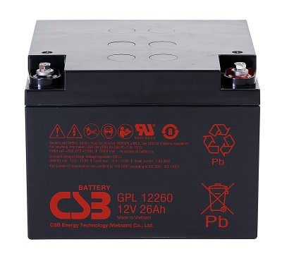 CSB GPL12260 12V 26Ah Sealed Lead Acid Battery