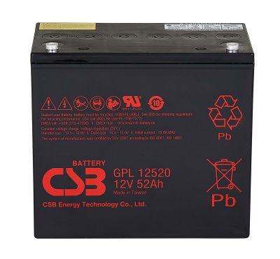 CSB GPL12520 12V 52Ah Sealed Lead Acid Battery