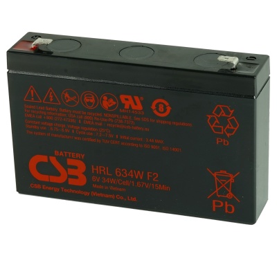 CSB HRL634W 6V 34W Sealed Lead Acid Battery