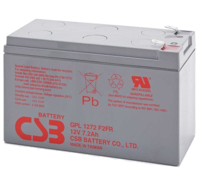 CSB GPL1272 F2 12V 7.2Ah Lead Acid Battery