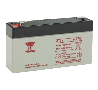 Yuasa NP1.2-6 6V 1.2Ah VRLA Lead Acid Battery