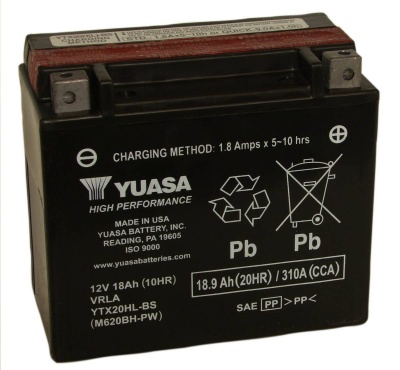 Yuasa YTX20HL-BS 12V Motorcycle Battery
