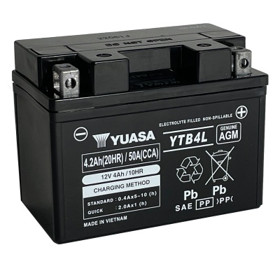 Yuasa YTB4L 12V Motorcycle Battery