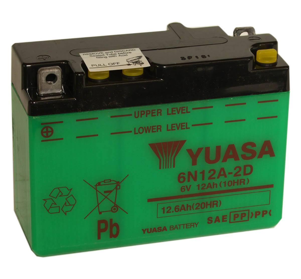 Yuasa 6N12A-2D 6V Motorcycle Battery