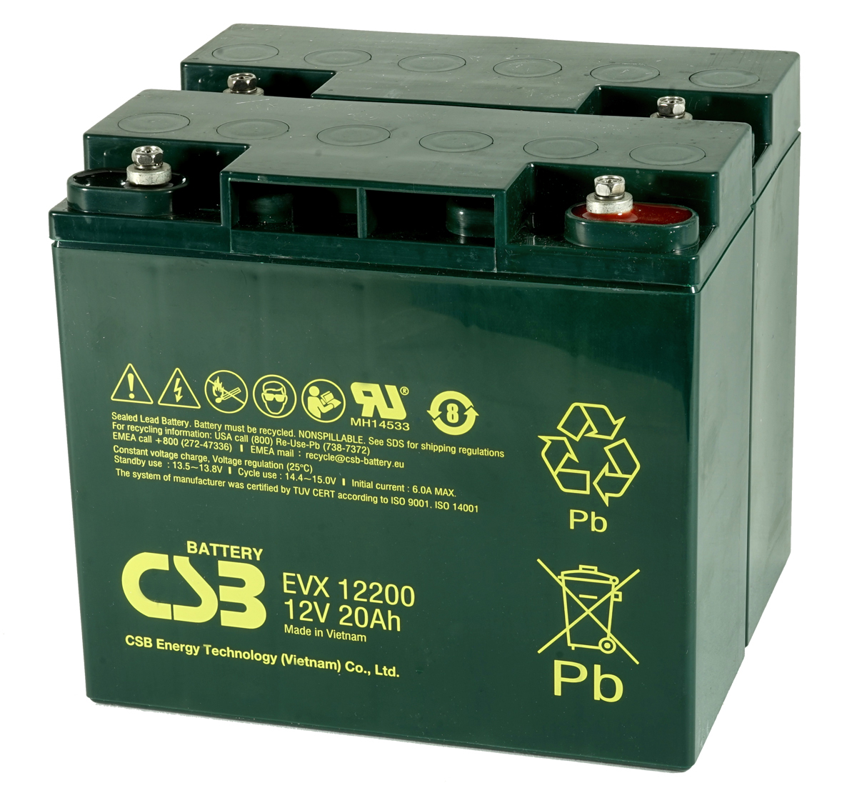 Pair of CSB EVX12200 12V 20Ah Mobility Scooter Batteries MDS Battery