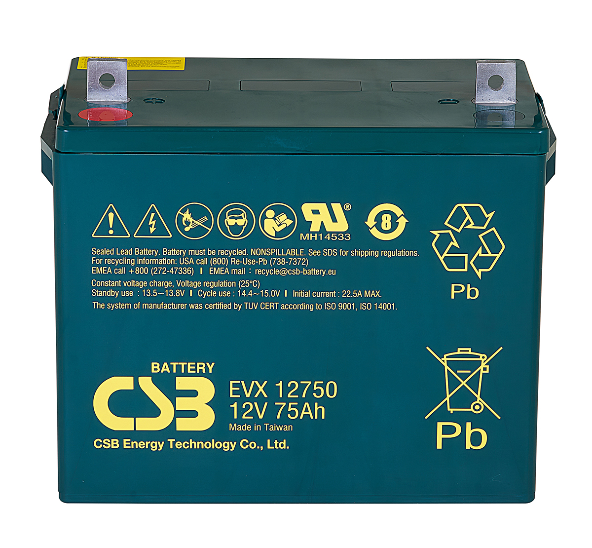 CSB EVX12750 12V 72Ah Sealed Lead Acid Battery