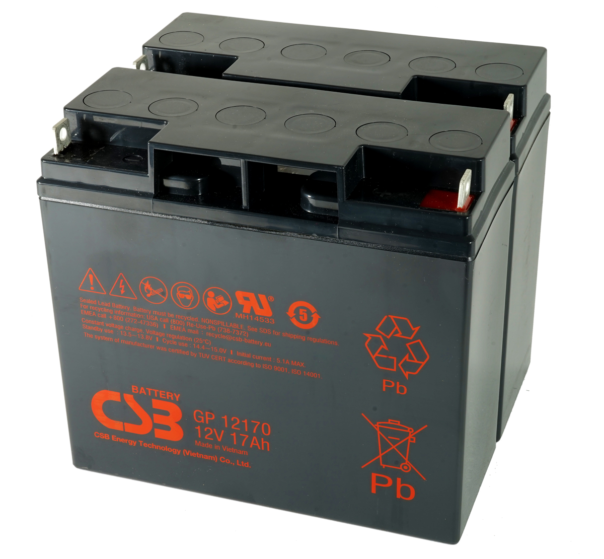 CSB GP12170 x 2 - 12v 17Ah Sealed Lead Acid Battery | MDS Battery