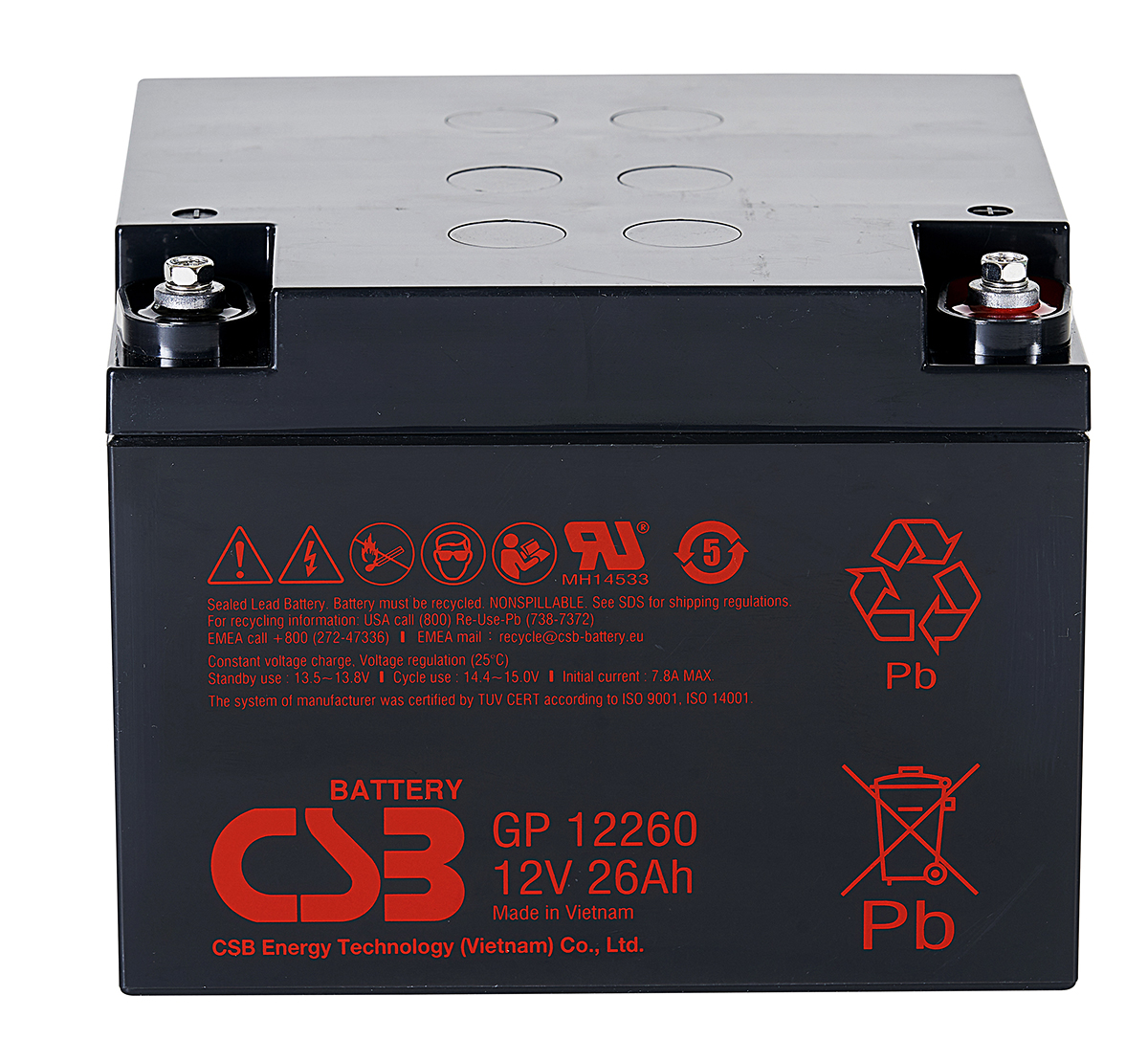 CSB GP12260 12V 26Ah Sealed Lead Acid Battery