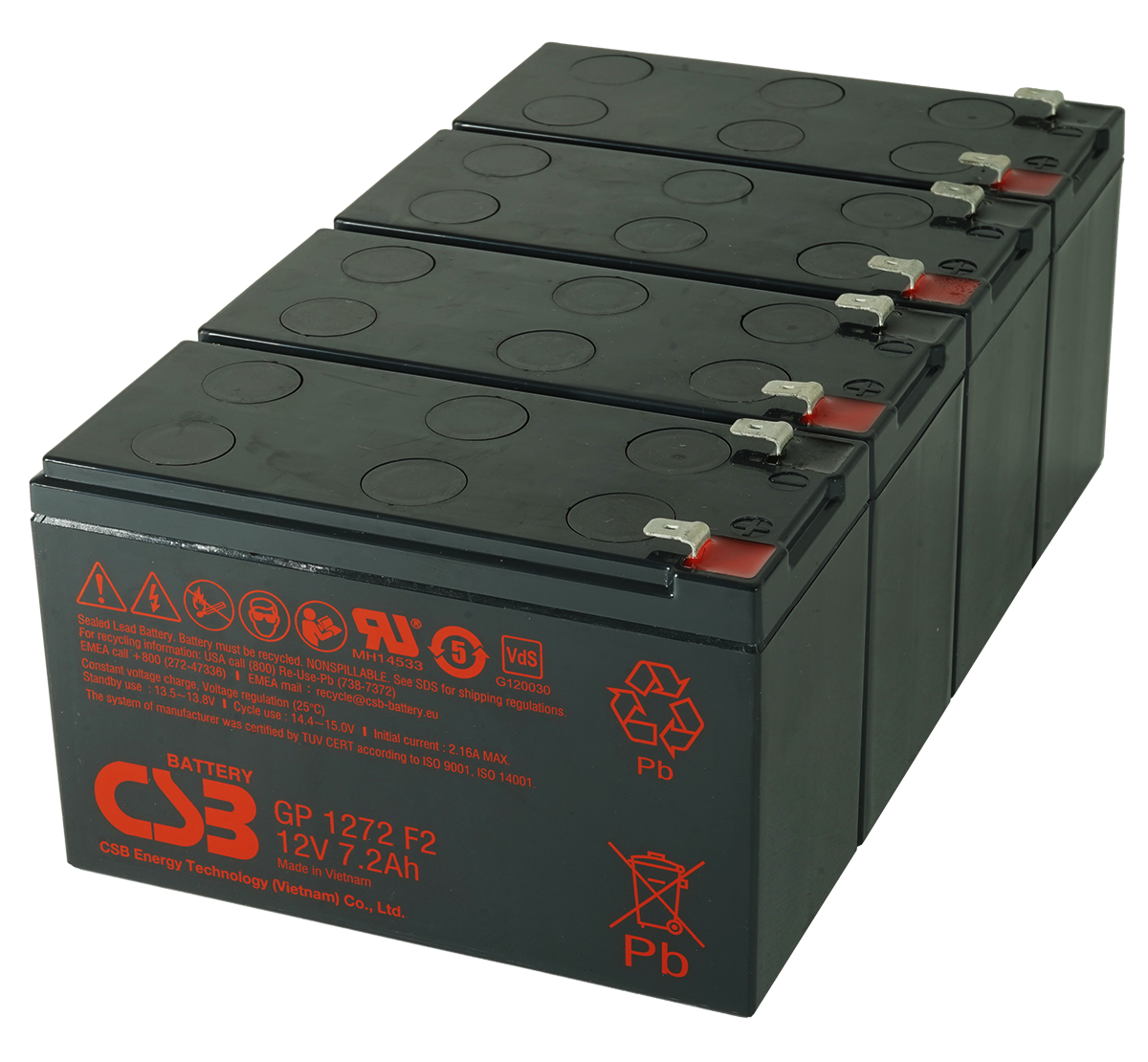 CSB GP1272F2 x 4 12V 7.2Ah Sealed Lead Acid Batteries