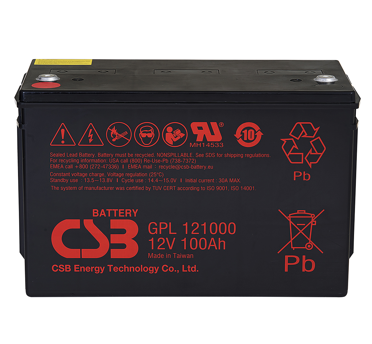 CSB GPL121000 12V 100Ah Lead Acid Battery