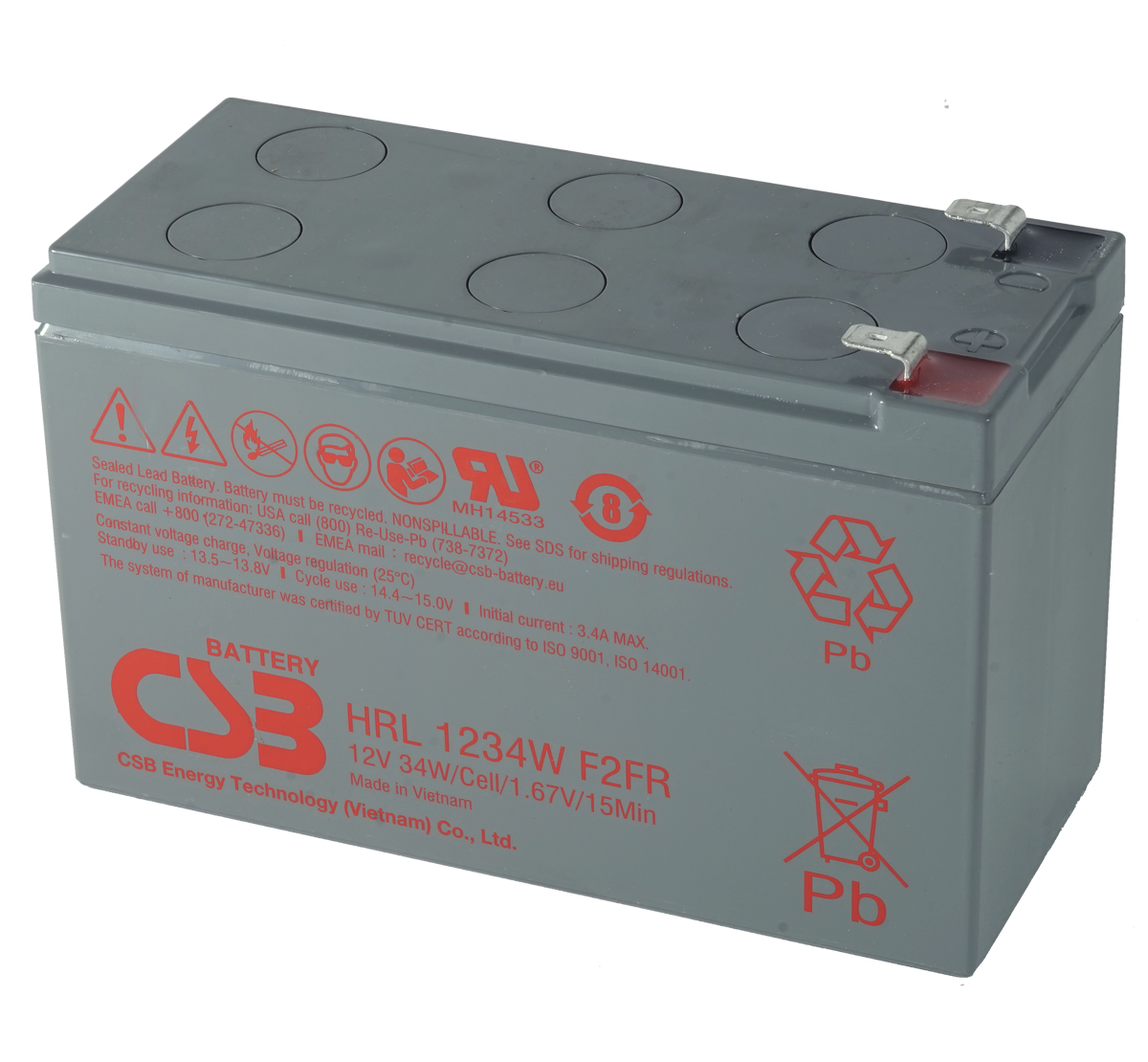 CSB HRL1234W F2FR 12V 34W Lead Acid Battery