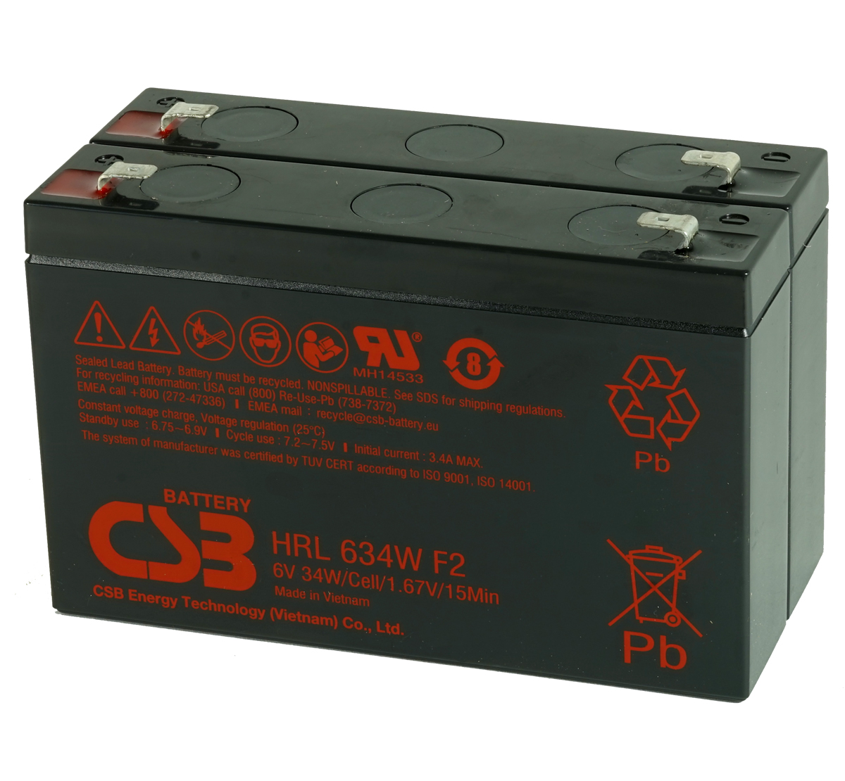 CSB HRL634W F2 Pack of 2 Batteries