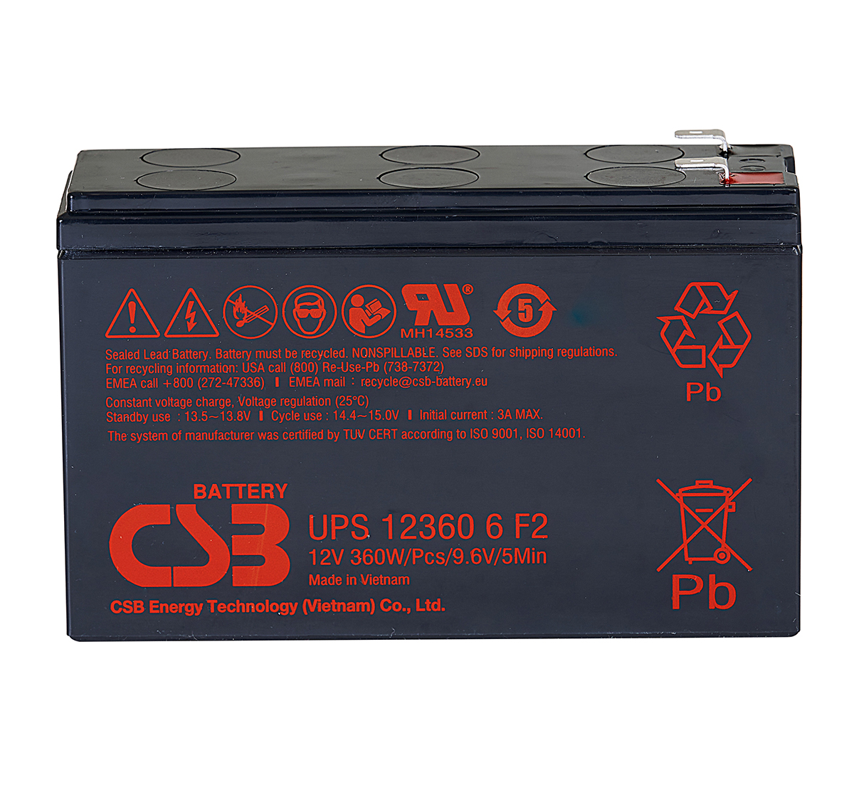 CSB UPS 123606 12V 360W VRLA Battery Free Delivery MDS Battery