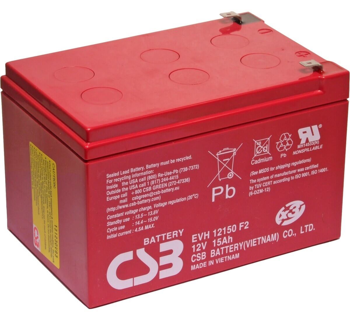 CSB EVH12150 12V 15AH Cyclic Battery | MDS Battery