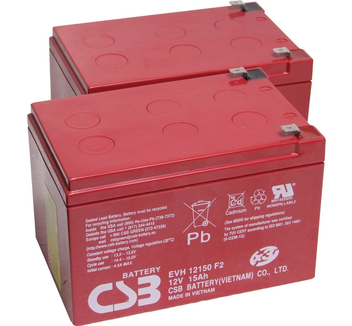 CSB EVH12150F2 Pack of 2 MDS Battery