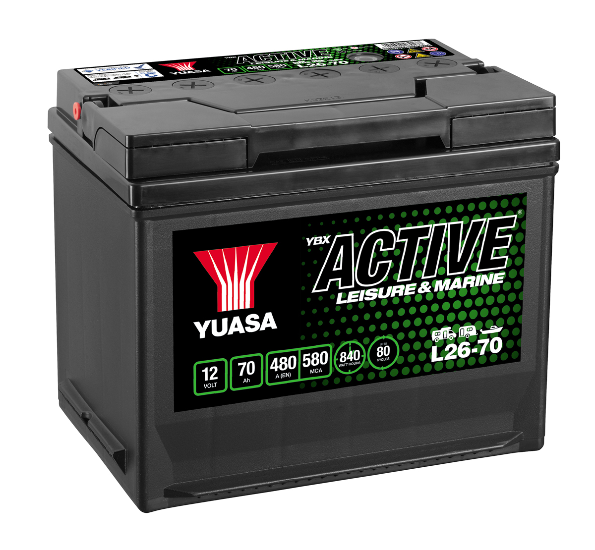 Yuasa YBX Active L26-70 Leisure Battery