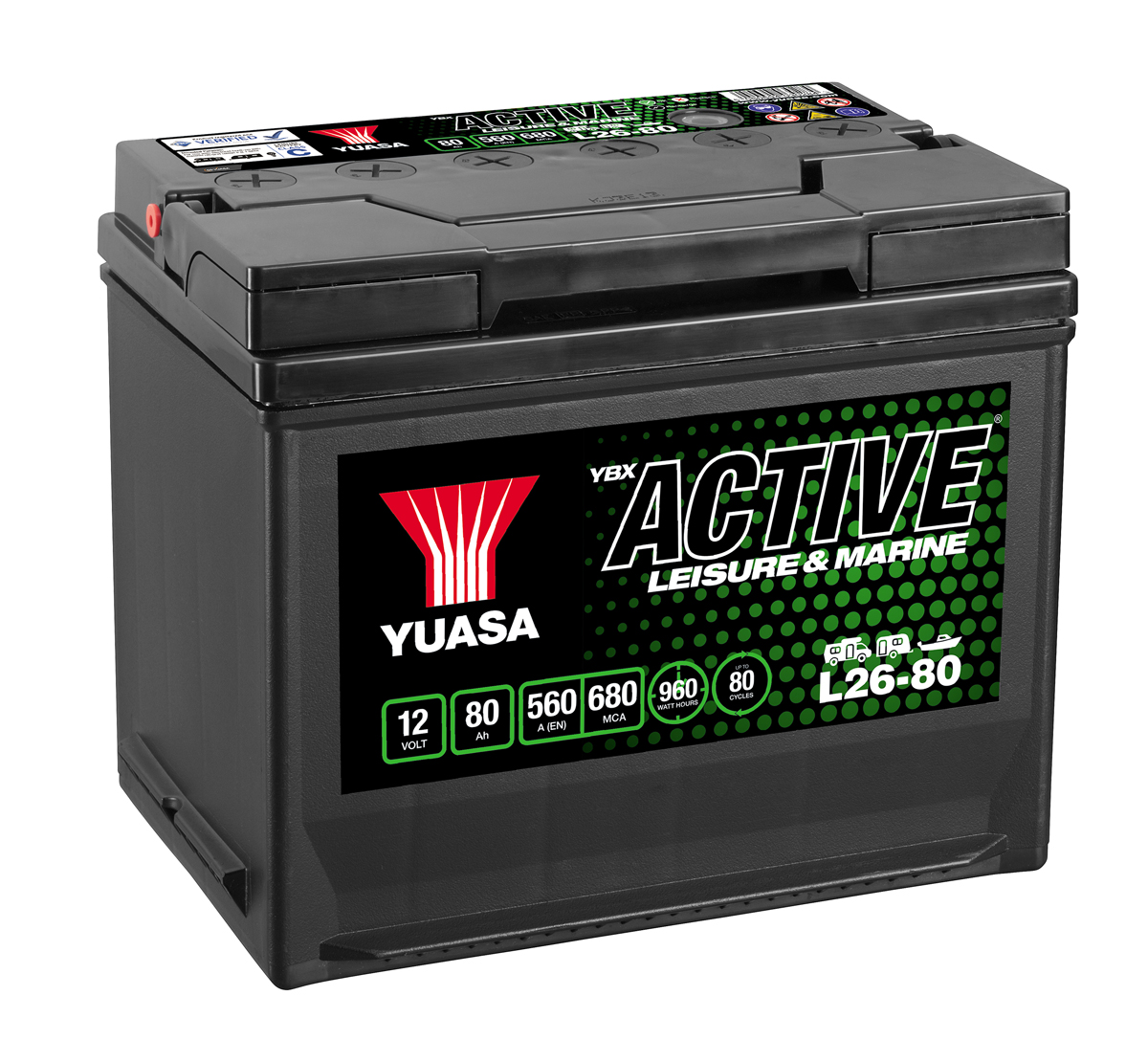 Yuasa YBX Active L26-80 Leisure Battery