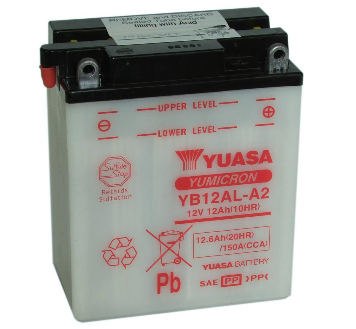 Yuasa YB12AL-A2 12V Motorcycle Battery
