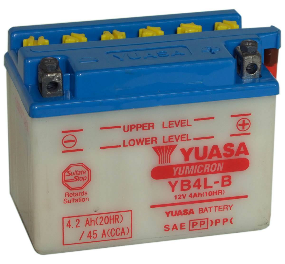 Yuasa Battery 12V / 4Ah / YB4L-B 50cc scooters (delivered without acid)