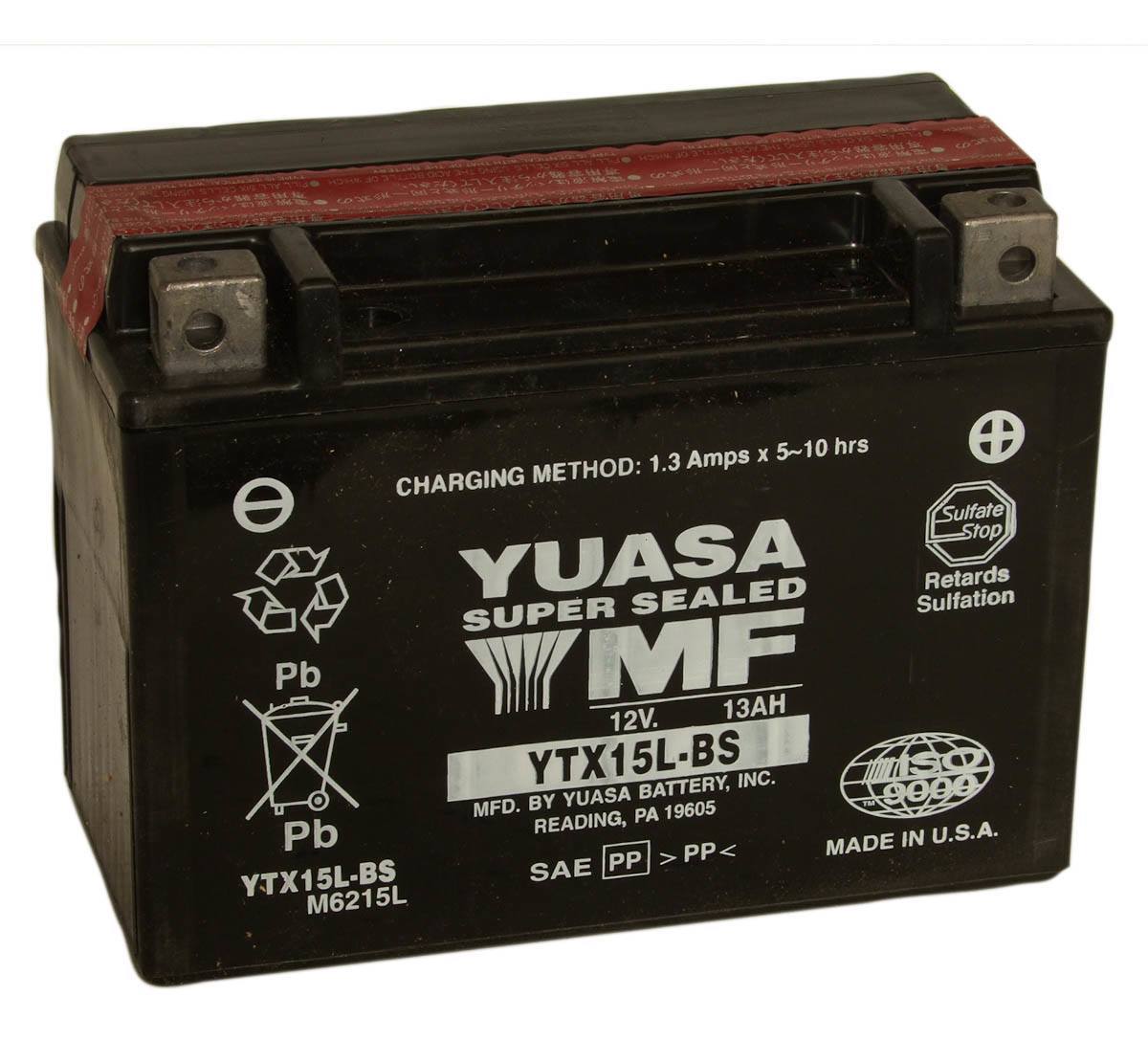 Yuasa YTX15L-BS 12V Motorcycle Battery