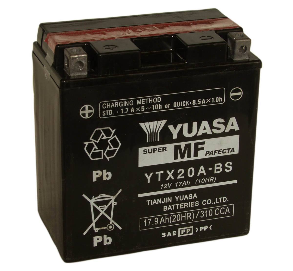Yuasa YTX20A-BS 12V Motorcycle Battery