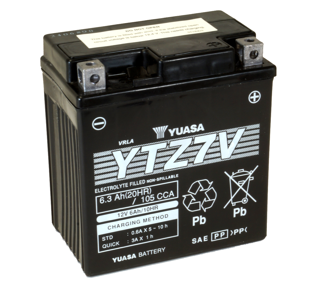 Yuasa YTZ7V 12V 6Ah High Performance Motorcycle Battery