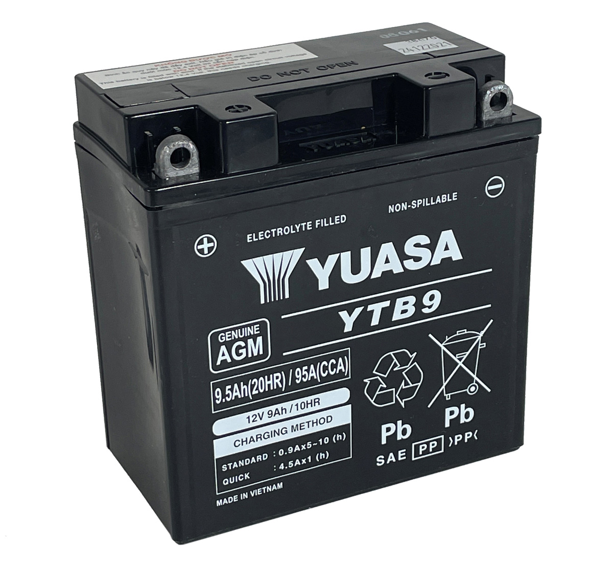 Yuasa YTB9 12V AGM Motorcycle Battery