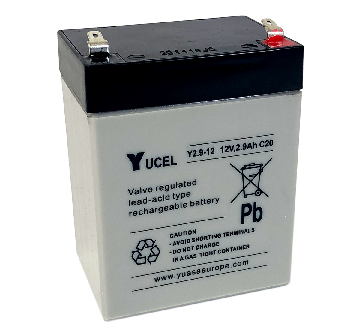 Yucel Y2.9-12 Lead Acid Battery - Replaces Yuasa NP2.9-12