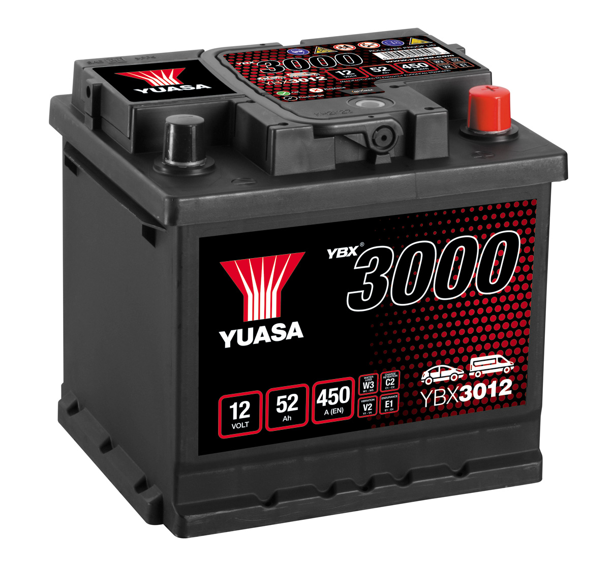 Yuasa YBX3012 12V 012 Size Car Battery