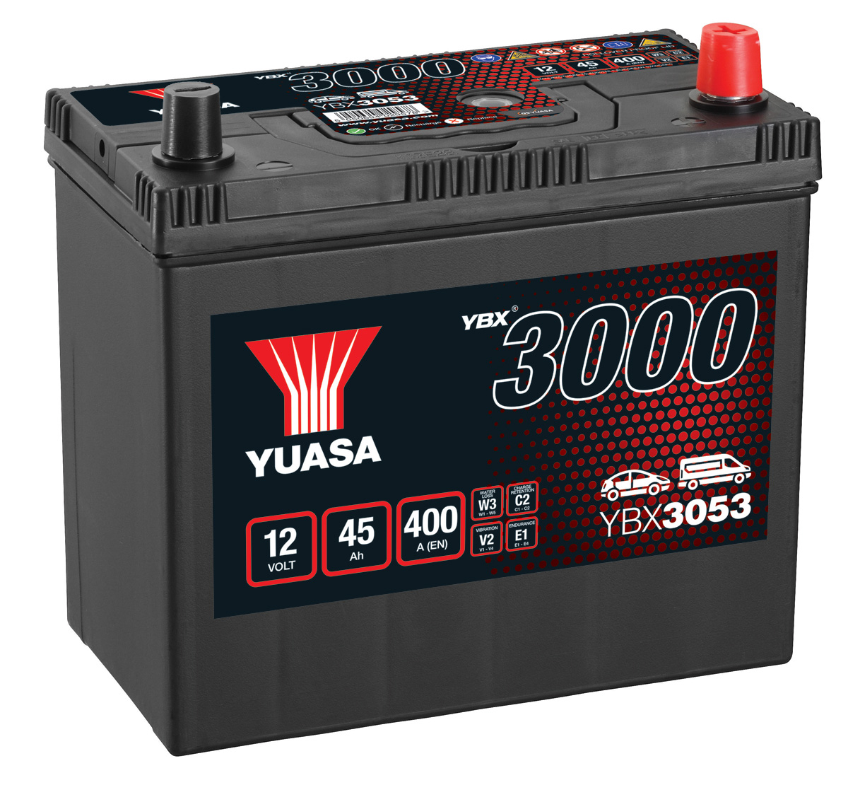 Yuasa YBX3053 053 Type 12V 45Ah Car Battery