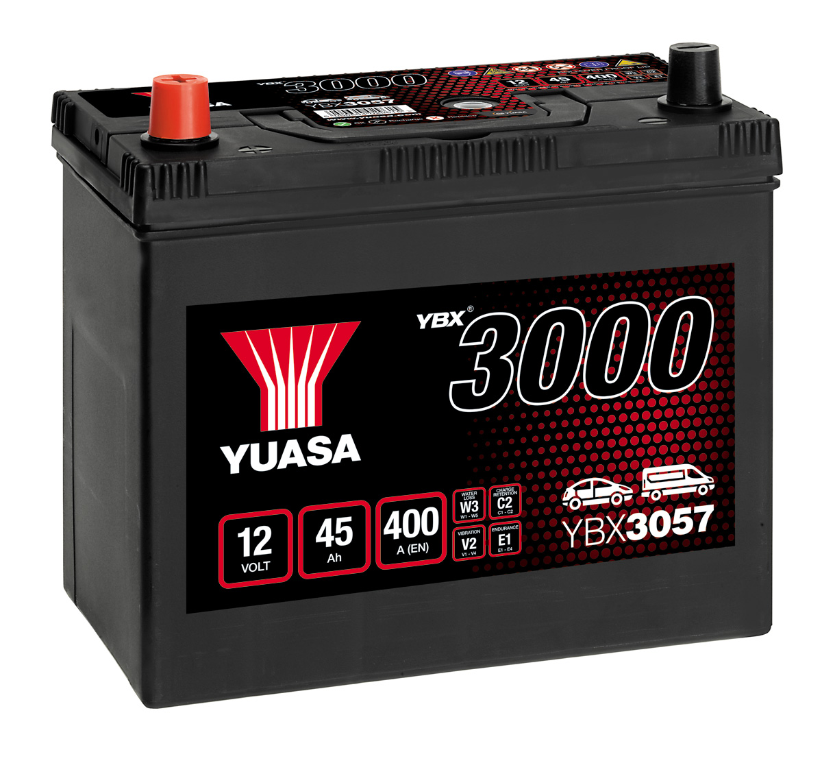 Yuasa YBX3057 057 Type 12V 45Ah Car Battery