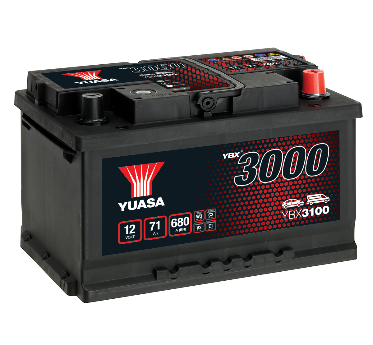 Yuasa YBX3100 100 Size 12V Car Battery