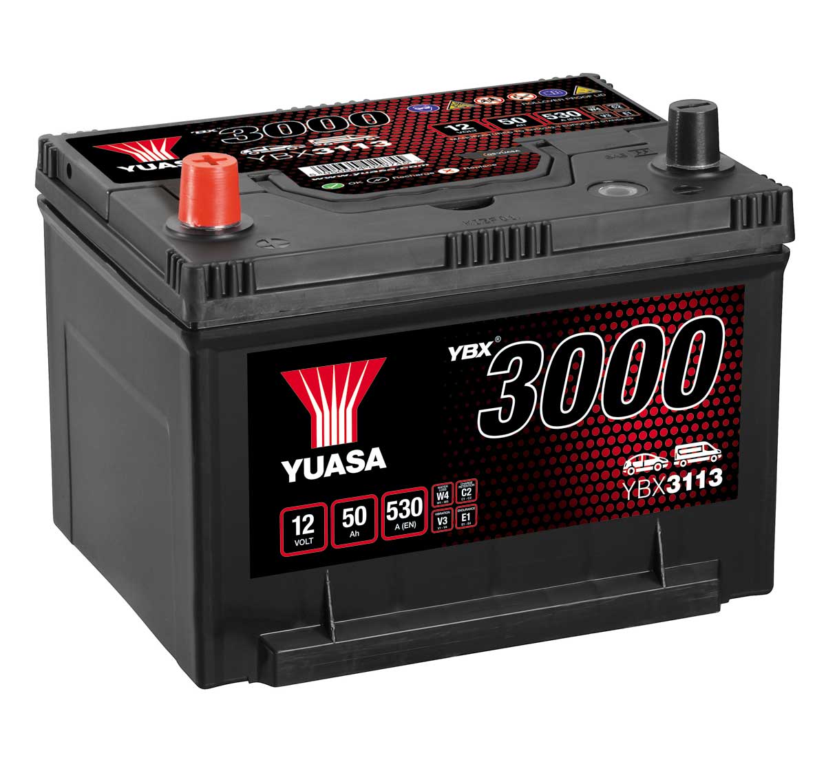 Yuasa YBX3113 113 Size 12V 50Ah Car Battery