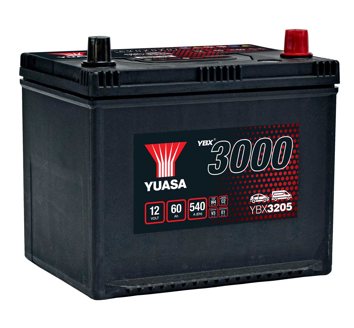 Yuasa YBX3205 12V 205 Size Car Battery