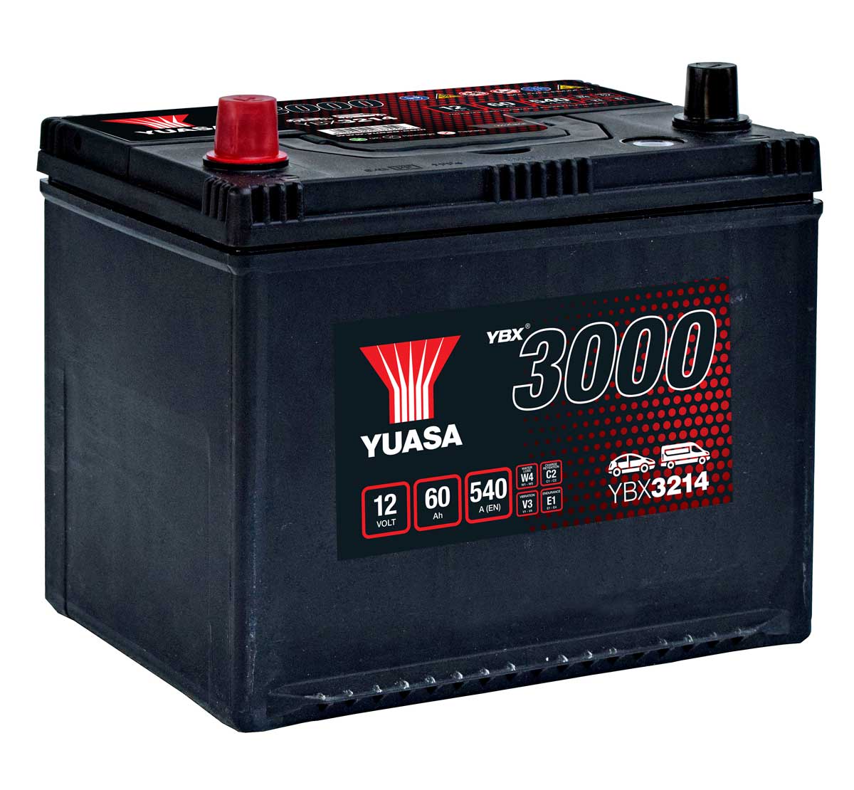 Yuasa YBX3214 12V 214 Size Car Battery
