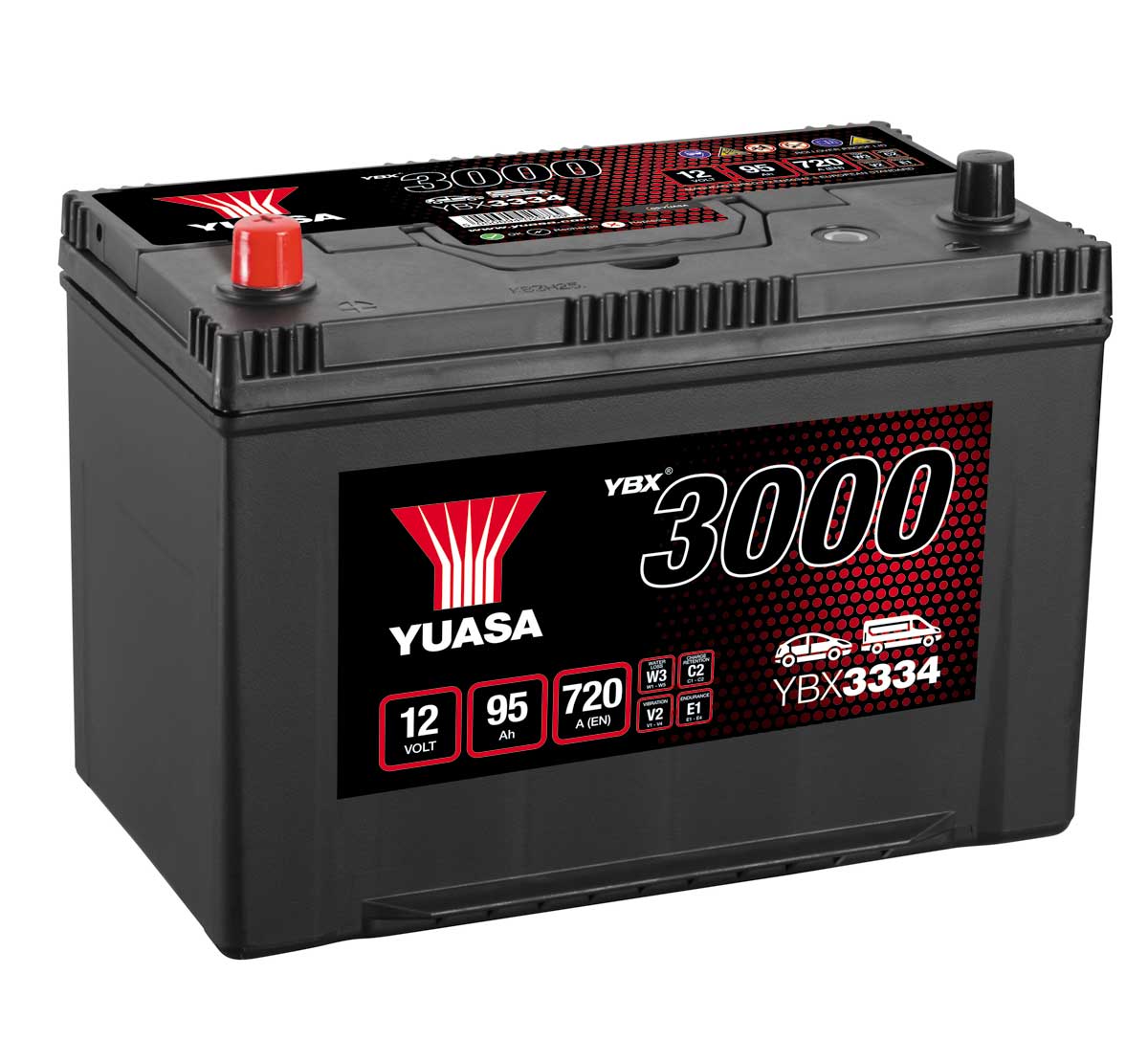 Yuasa YBX3334 334 Size 12V 90Ah Car Battery