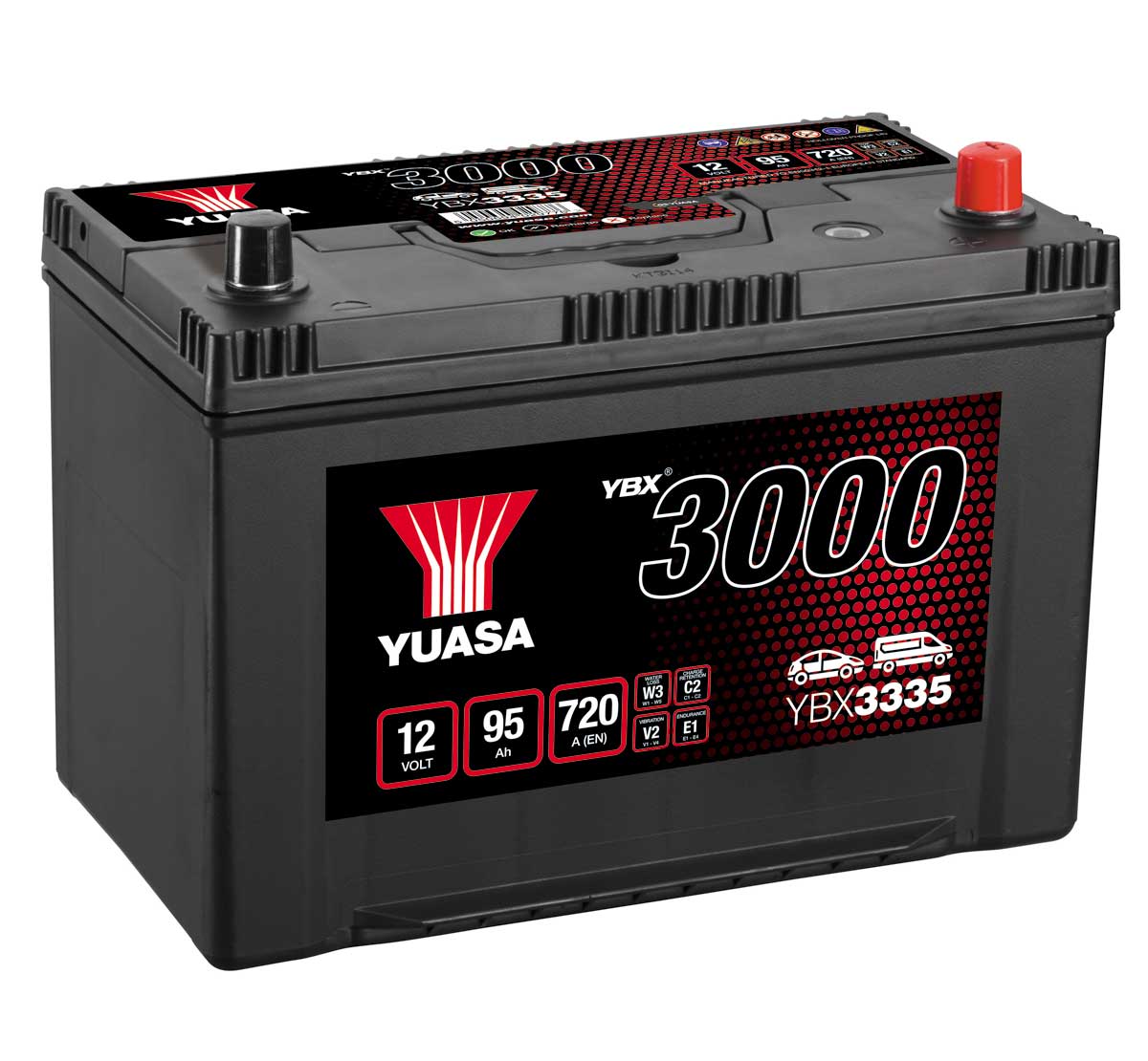 Yuasa YBX3335 335 Size 12V Sealed Car Battery