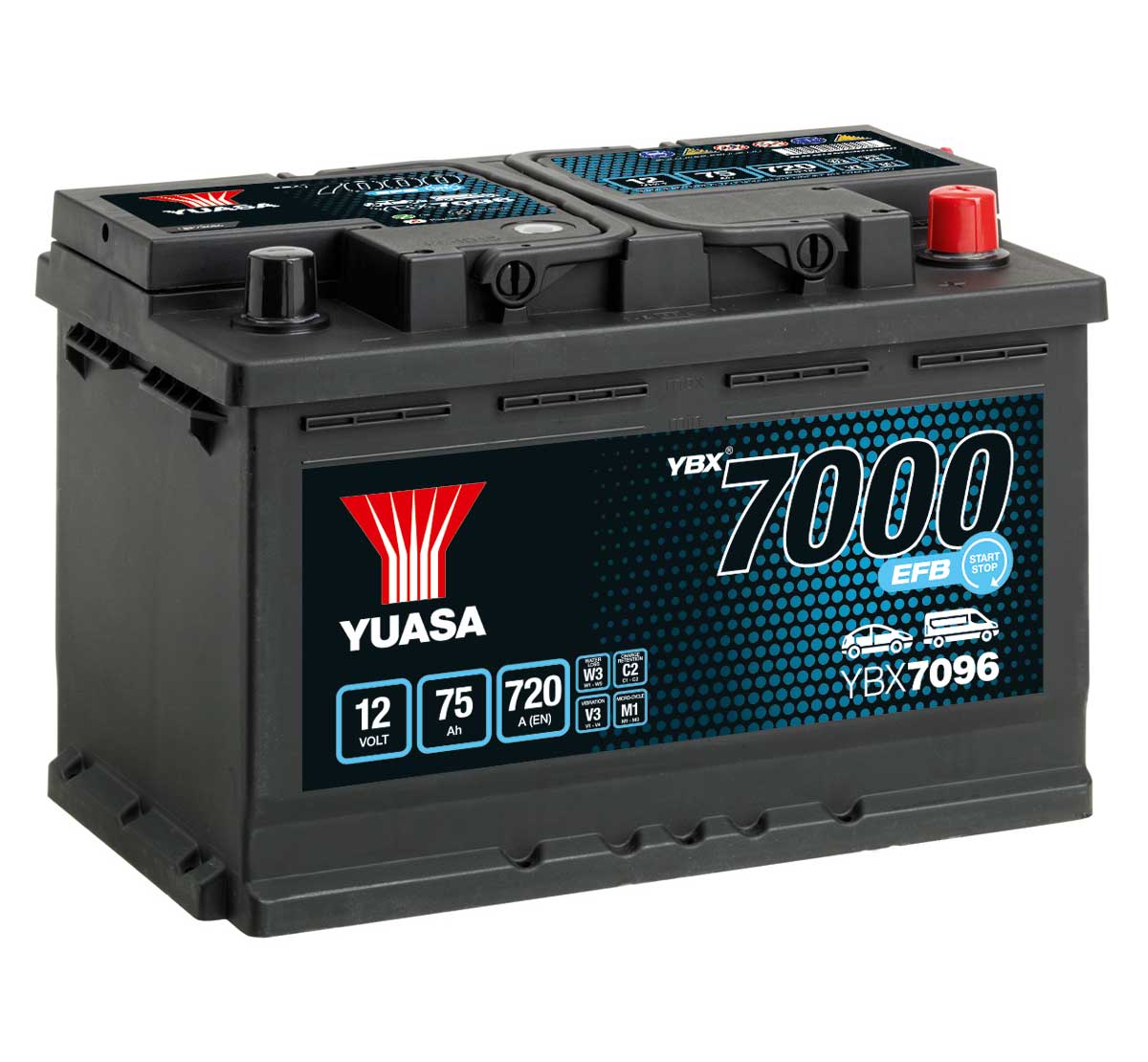 Yuasa YBX7096 12V EFB Stop Start Car Battery